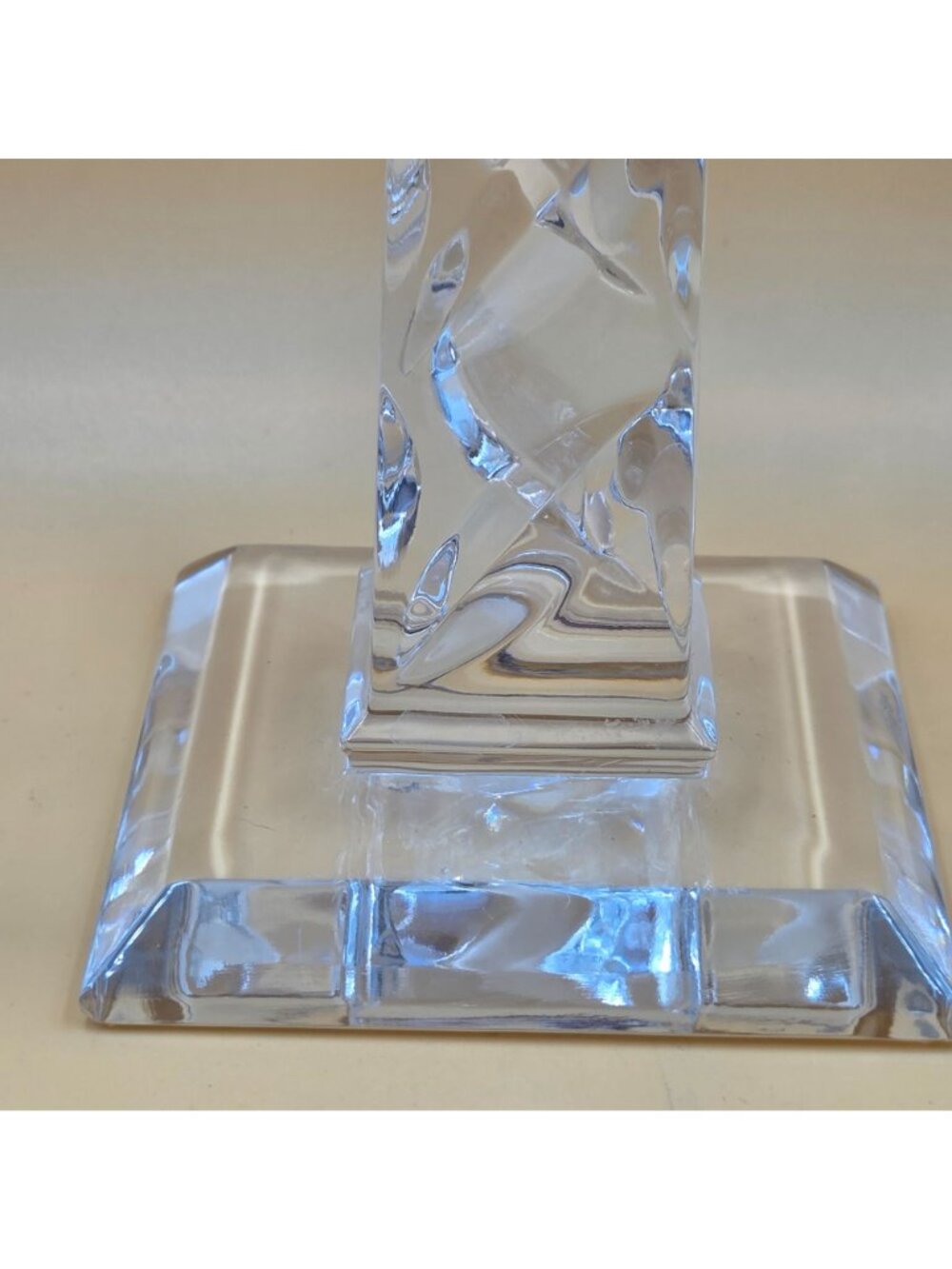 Mikasa MIC92 Cut Leaves Tall Crystal Single Candlestick Candle Holder - Picture 4 of 6